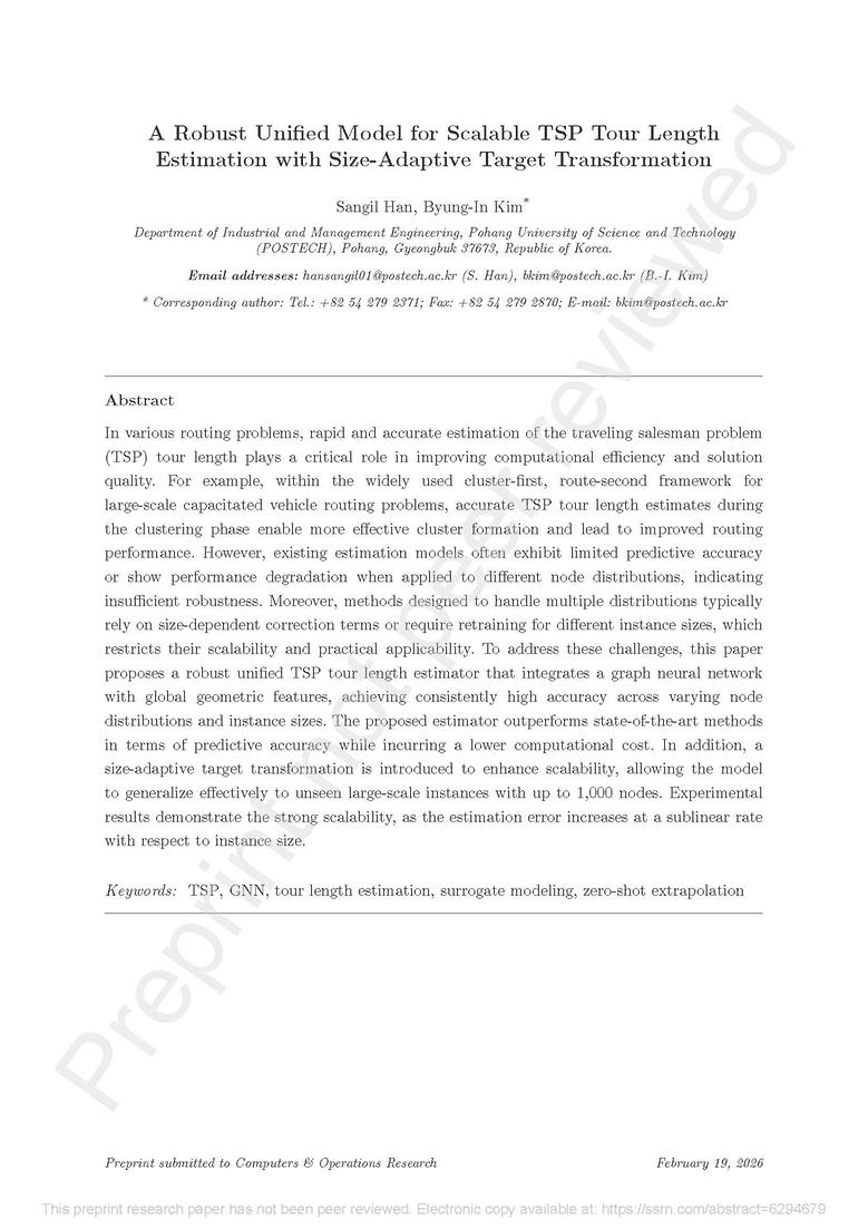 A Robust Unified Model for Scalable TSP Tour Length Estimation with Size-Adaptive Target Transformation